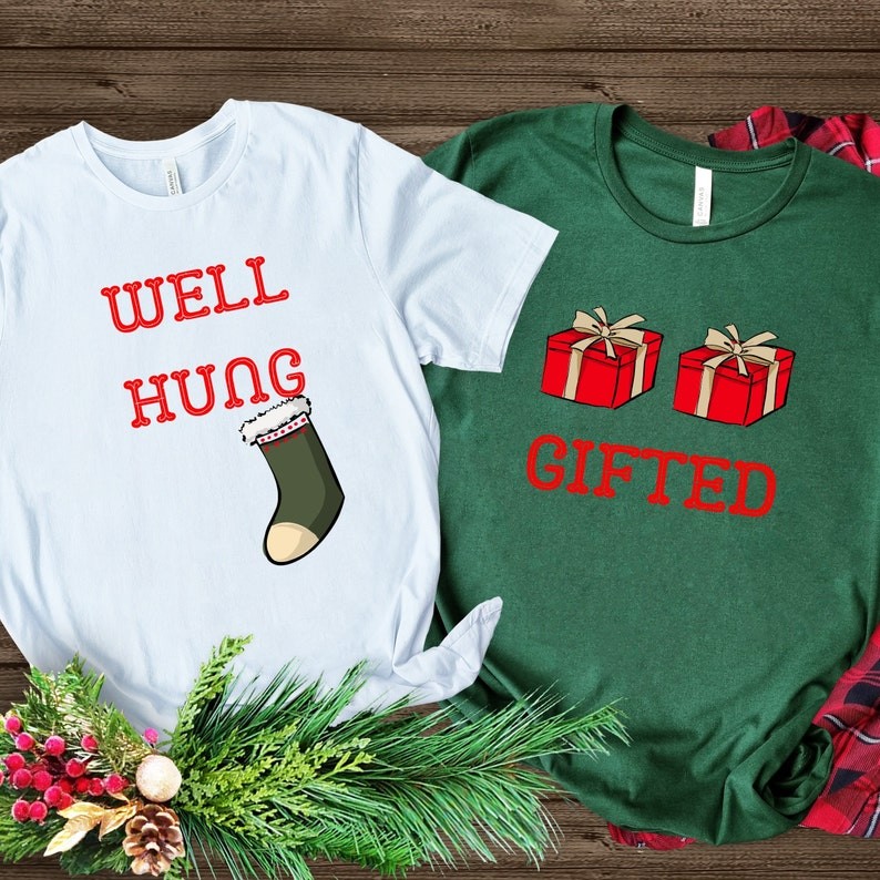 Boyfriend Girlfriend Funny Couple Christmas Shirts - Funny Couples Christmas Shirts - Husband and Wi