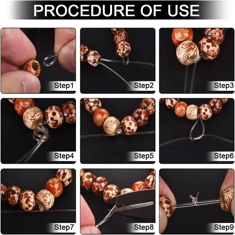 คริสตัลใส DIY Beading Stretch Cords Elastic Line เครื่องประดับทํา Supply Wire String Jeweleri ด้าย - รูปที่ 6