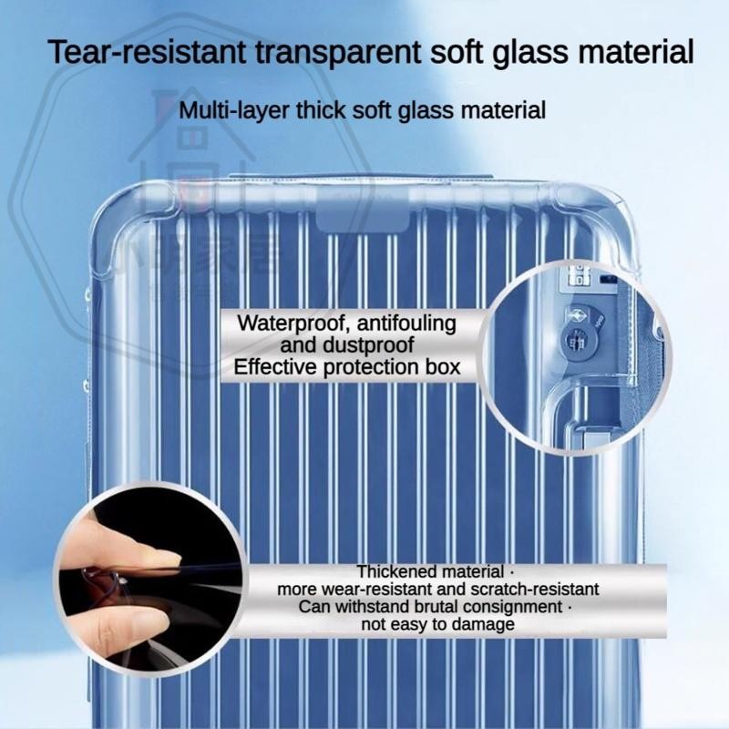 Rimowa กระเป๋าเดินทางป้องกันกรณีเหมาะสําหรับ Original Essential ป้องกันกรณี PVC โปร่งใสฝาครอบ Shock-Resistant Check-In ป้องกัน Rimowa