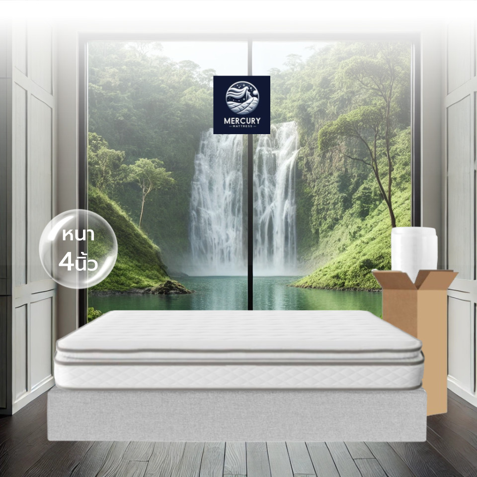 SB Design Square Mercury Mattress ที่นอนคูลเจลเมมโมรี่โฟม รุ่น Bagan ความหนา 4 นิ้ว ขนาด 5 ฟุต อัดสุญญากาศ