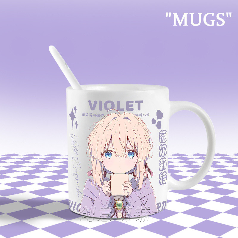 อะนิเมะ Violet Eternal Garden VIOLET evergarden Verriet Doujin สร้างสรรค์แก้วนมถ้วยกาแฟถ้วยน้ำเซรามิก