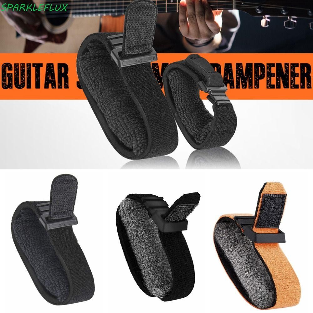 Sparkleflux Fret Wrap,ติดตั้งง่ายเสือดาวพิมพ์สีกีตาร์ Soundproofing เทป,ลบเสียงรบกวนPlush Guard String Noise Damper Muter Wraps Stringed Instruments