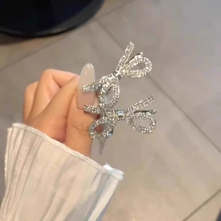 แฟชั่น Bling Zircon bowknot Hairpin Bangs คลิปเจ้าหญิง Headwear เครื่องประดับผม