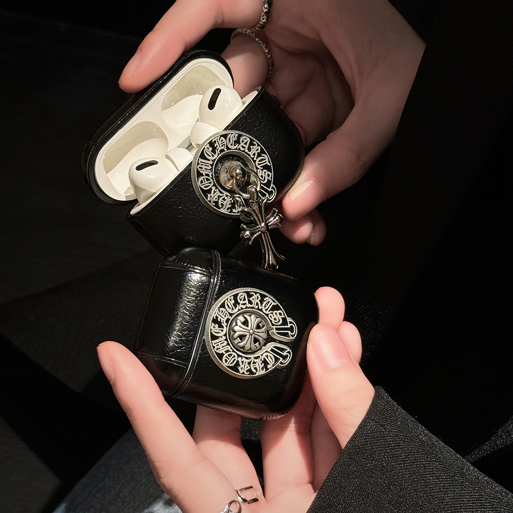 แฟชั่น Chrome Hearts หูฟังสําหรับ Airpods 4 2024 Air Pods Pro 2 3 2021 AP Pro2 ชุดหูฟังหนังแข็งป้องกันกรณี