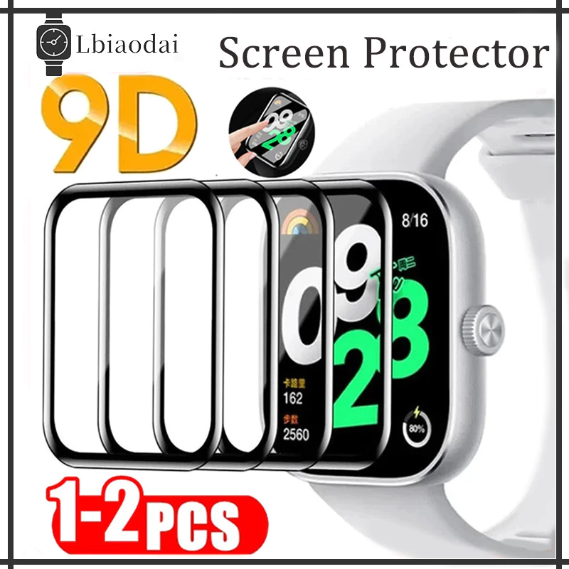 9D อ่อนนุ่มฟิล์มกระจกนิรภัย for Redmi 5 Active / Redmi Watch 4 HD ฟิล์มป้องกันหน้าจอนาฬิกาอัจฉริยะ Redmi Watch 3 Active