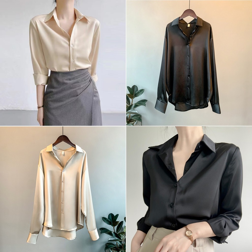 cherryshop พร้อมส่ง เสื้อเชิ้ตผู้หญิง เสื้อแขนยาว แฟชั่นเชิ้ตมืออาชีพ สง่างามหรูหรา ดีไซน์เก๋ไก๋ใหม่