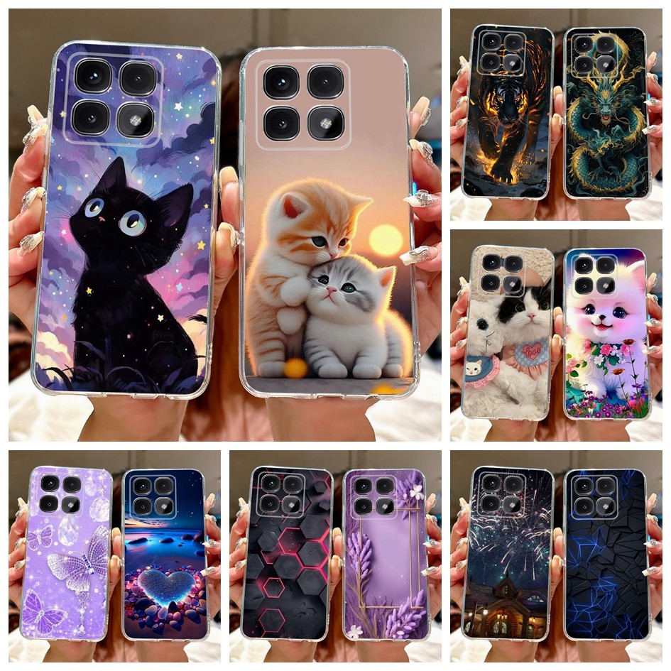 ปลอกอ่อนสําหรับ Xiaomi 14T / 14T Pro เคสโทรศัพท์ Cool Cat Dragon Lion สัตว์พิมพ์ปกหลังสําหรับ Xiaomi Mi 14T Pro กันชน