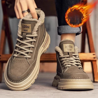 รองเท้าบูทมาร์ตินแบบใหม่ฤดูหนาว2024รองเท้าหนังหุ้มข้อสูงสำหร…