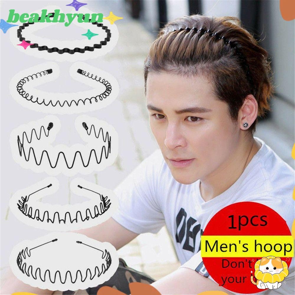Beakhyun ห่วงศีรษะสีดํา แฟชั่น ที่คาดผมหยักสไตล์อลิซ