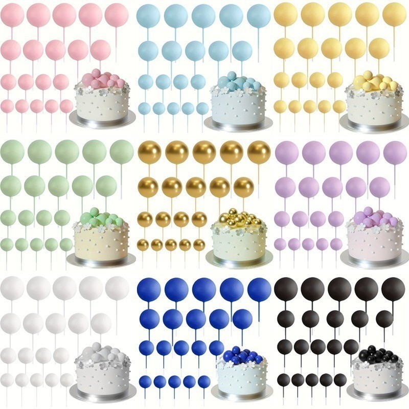 20ชิ้นที่มีสีสันลูกเค้ก ที บน โฟมบอลฟองลูกตกแต่งเค้กบอลรูปเค้กแทรก ที บน สําหรับวันเกิดเด็กอาบน้ําอุปกรณ์ตกแต่งงานแต่งงาน