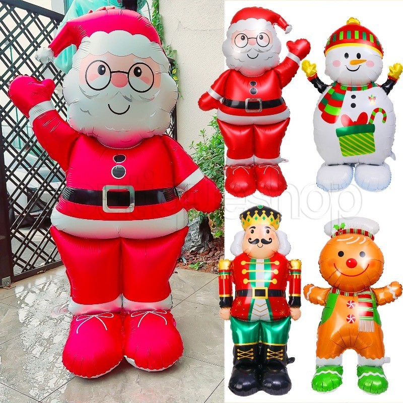 [ ที่โดดเด่น ] ลูกโป่งฟอยล์ตกแต่งคริสต์มาส - ลูกโป่งเป่าลมฟิล์มอลูมิเนียม - ลูกโป่งมนุษย์หิมะซานตาคลอส - ลูกโป่งคริสต์มาสลายการ์ตูน - อุปกรณ์จัดพรรคตกแต่งบ้าน