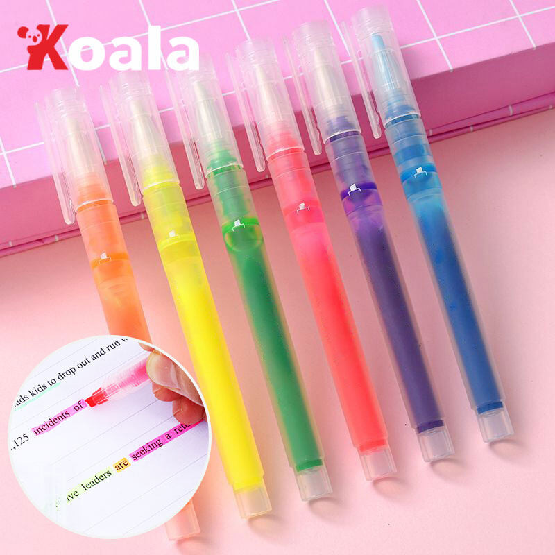 KOALA ปากกาไฮไลท์ ปากกาเน้นข้อความความจุขนาดใหญ่ ปากกาเน้นข้อความ มีให้เลือก 6 สี
