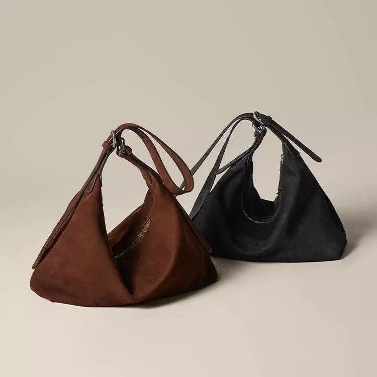 Nubuck หนังนิ่ม hobo รักแร้กระเป๋าผู้หญิงฤดูใบไม้ร่วงและฤดูหนาว retro ความจุขนาดใหญ่หนึ่งไหล่ crossbody กระเป๋าเกี๊ยว