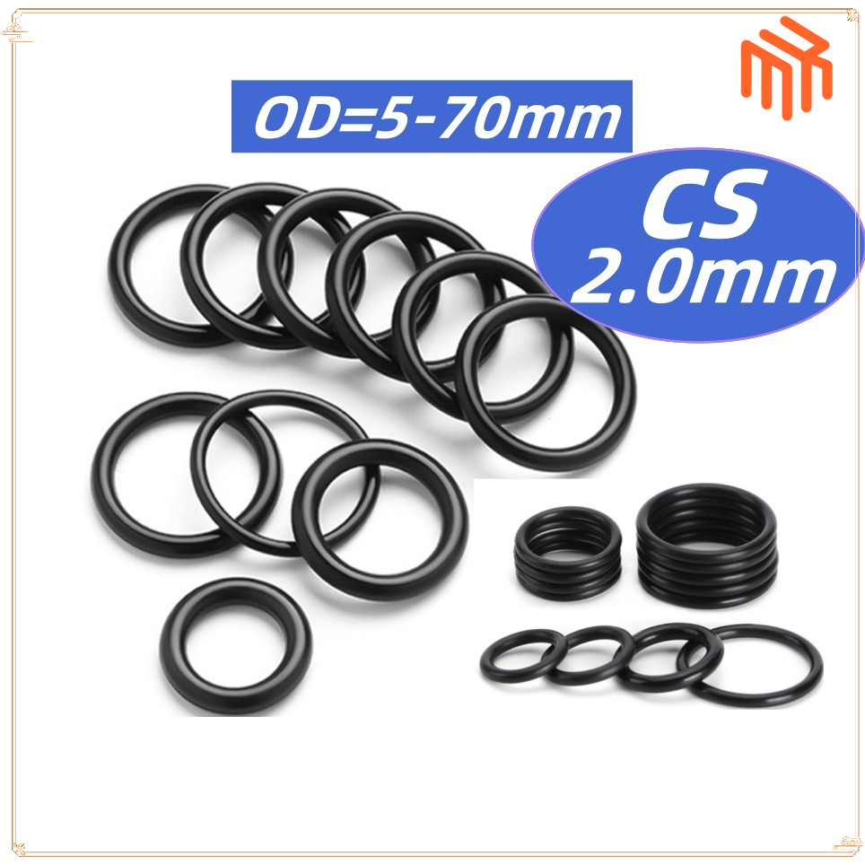 [MX2] แหวนยางซีลสีดํา โอริง CS2.0mm * OD6-70mm / O-Ring NBR / โอริงยาง NBR สีดำ วงใน 0205