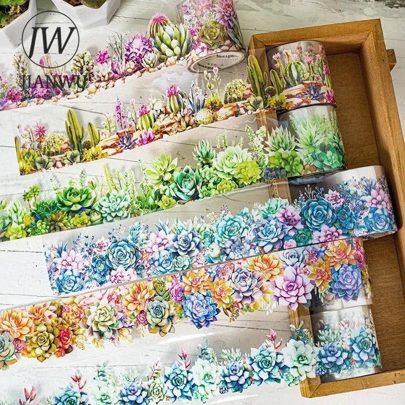 Jianwu 40 มม.* 200 ซม.ภาษาธรรมชาติ Series Vintage พืชดอกไม้วัสดุ Collage PET เทป Creative DIY Journal เครื่องเขียน