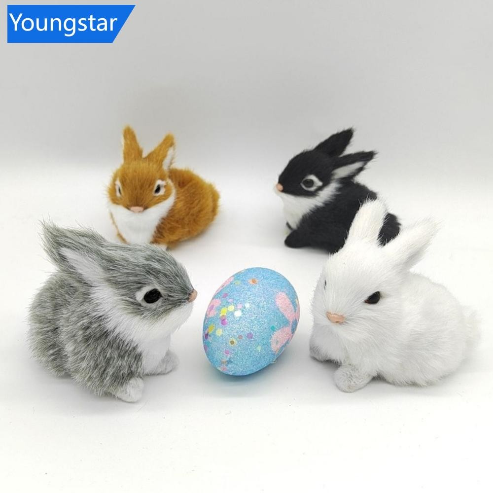 FY จําลองกระต่ายตุ๊กตาของเล่นเด็กความรู้ความเข้าใจไก่รุ่น Figurine สมจริง Furry ตุ๊กตาสัตว์ไก่อีสเตอ