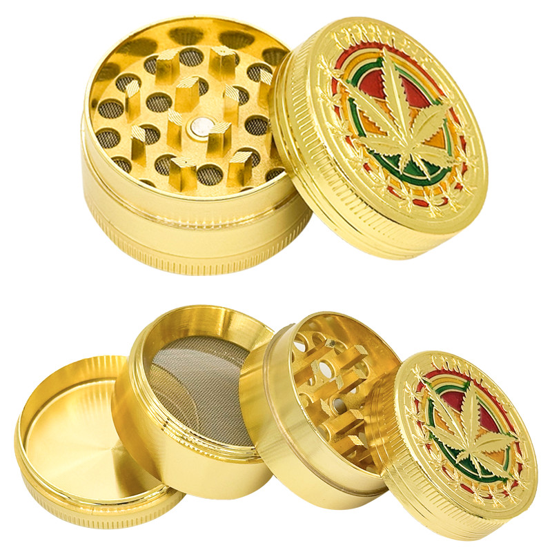 40mm ทองใบ herb grinder แบบพกพาขนาดเล็ก 4 ชั้นวัสดุโลหะบดเครื่องมือครัวของขวัญวันหยุด