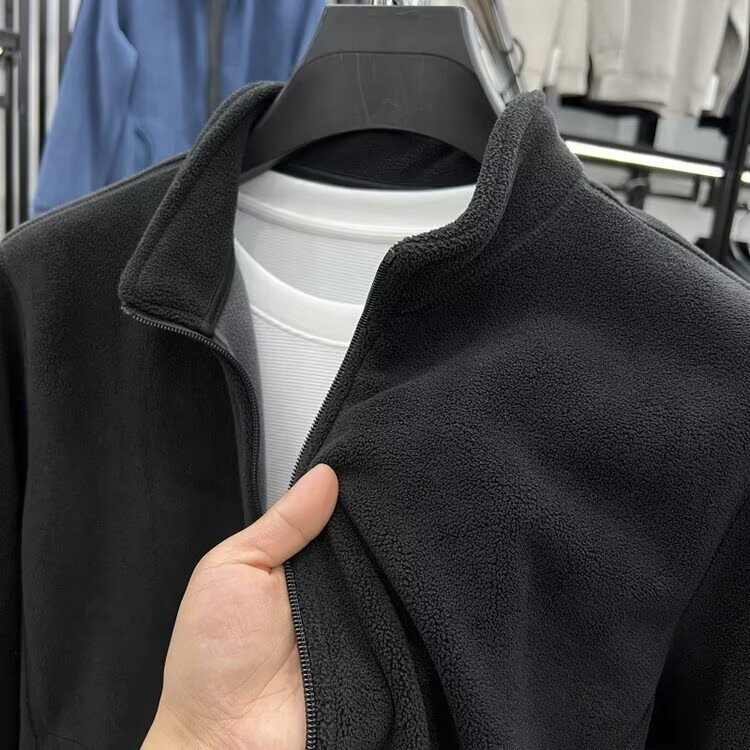 ออสเตรียขนแกะเสื้อกันหนาวผู้ชายยืนปกซิปคาร์ดิแกน