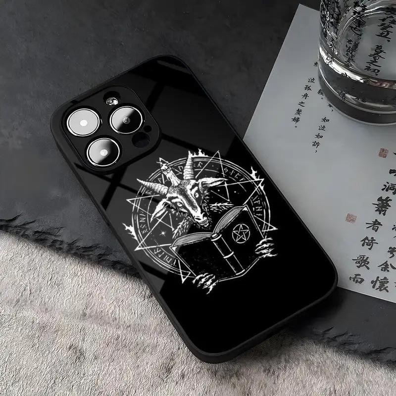 BK-1 Pentagram 666 Demonic Satanic เคสโทรศัพท์สําหรับ iPhone 17,15 13 14 16 12 11 Pro XS Max Plus Mi