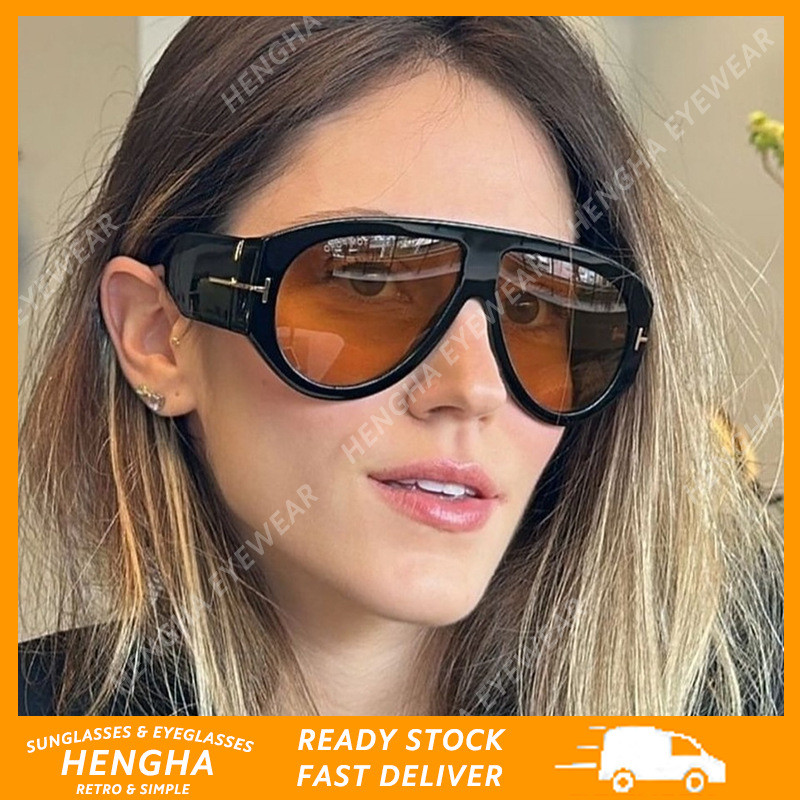 (HENGHA) แว่นกันแดดกรอบขนาดใหญ่ Vintage Aviator แว่นกันแดดกลางแจ้งสไตล์ตะวันตก