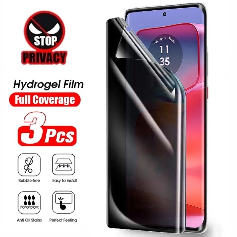 3pcs Anti Spy ความเป็นส่วนตัว HD Hydrogel ฟิล์มสําหรับ Motorola Moto Edge ThinkPhone S50 S30 X50 X40