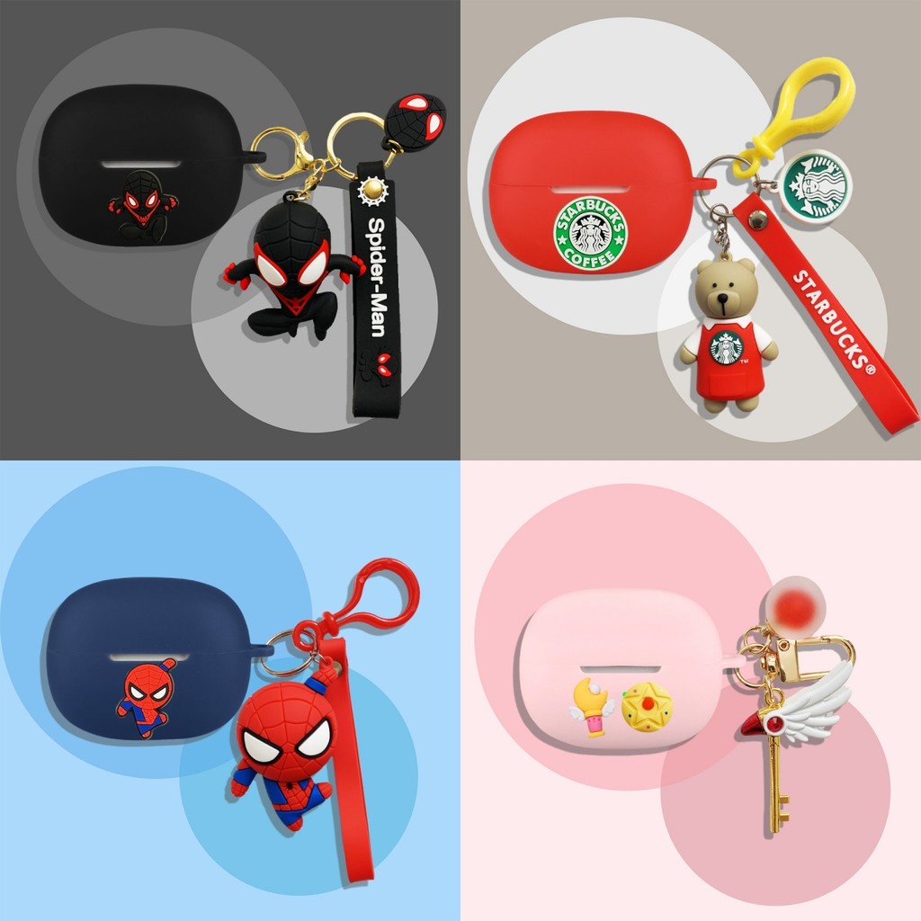 for Shokz OpenDots One (E310) Case Cartoon Bear Keychain Cute Pendant Shokz OpenDots One E310 Silico