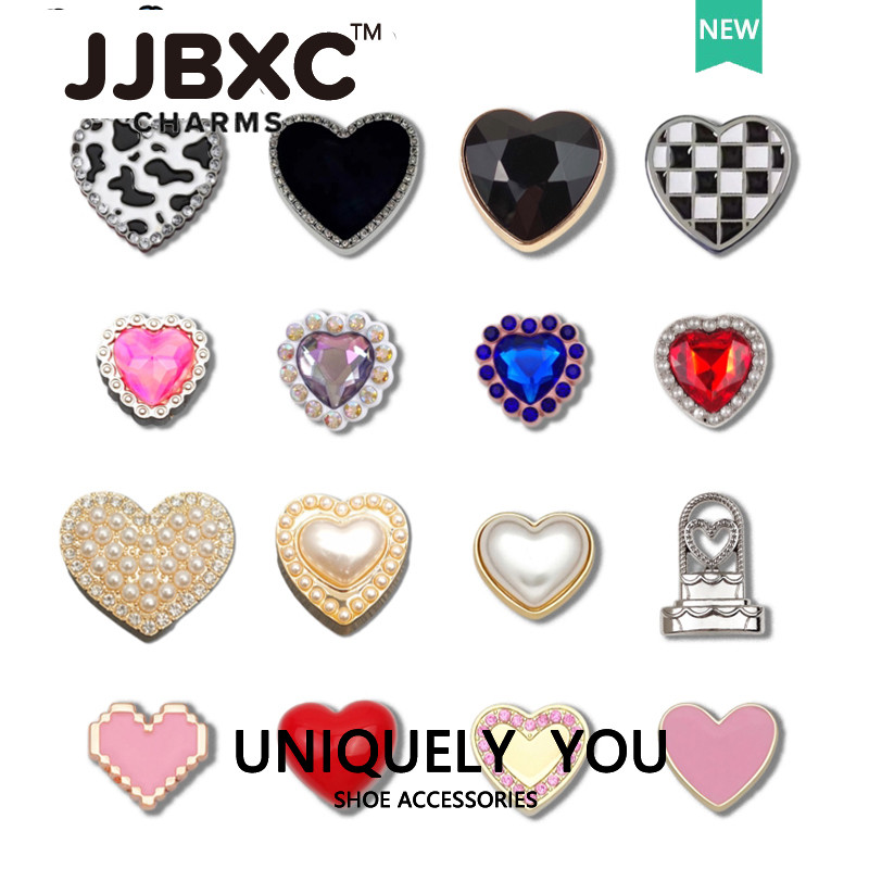 JJBXC cross จิบบิท โลหะเพชรหัวใจ แบบแฟชั่น จิ๊บบิท ตัวติดรองเท้า cross