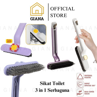 GIA Sikat Toilet 3 in 1 Putar 360 Sikat WC Pembersih Lantai Kamar Mandi Westafel Dapur Serbaguna
