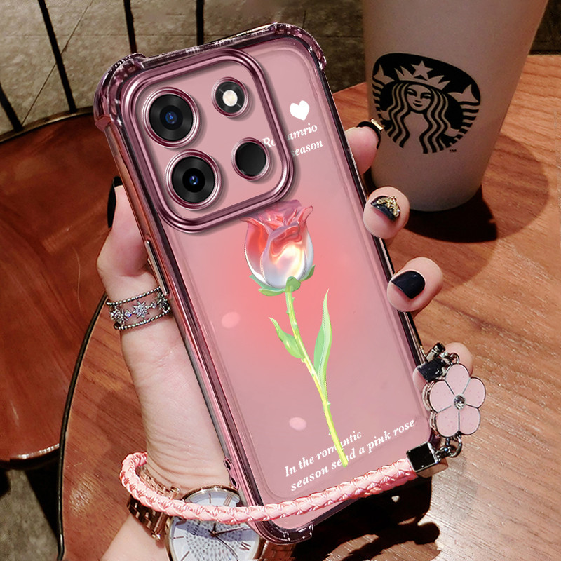 เคส เคสสำหรับโทรศัพท์ infinix smart 7 TECNO SPARK GO 2023 เคสโทรศัพท์แบบหนาสี่มุม ปกป้องกันกระแทก ปกใส TPU นุ่ม sjfsydmg