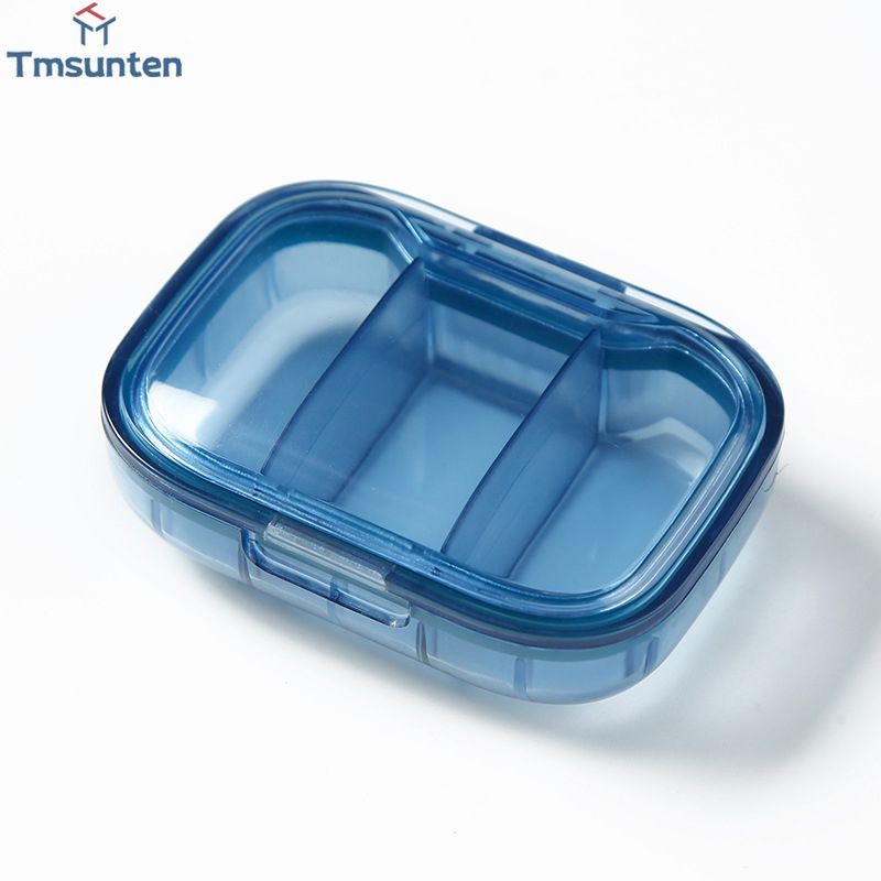 แบบพกพา Mini กล่องยากล่องยาขนาดเล็ก 3-Grid Pill Storage กล่องบรรจุภัณฑ์ Tmsunten