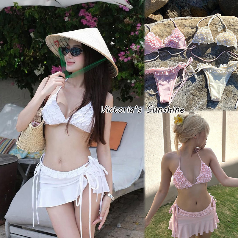 ชุดว่ายน้ำแฟชั่น ชุดว่ายน้ำ bikini ชุดบิกินี่ 3 ชิ้น สไตล์เซ็กซี่  ผ้าดีมาก beach#0693