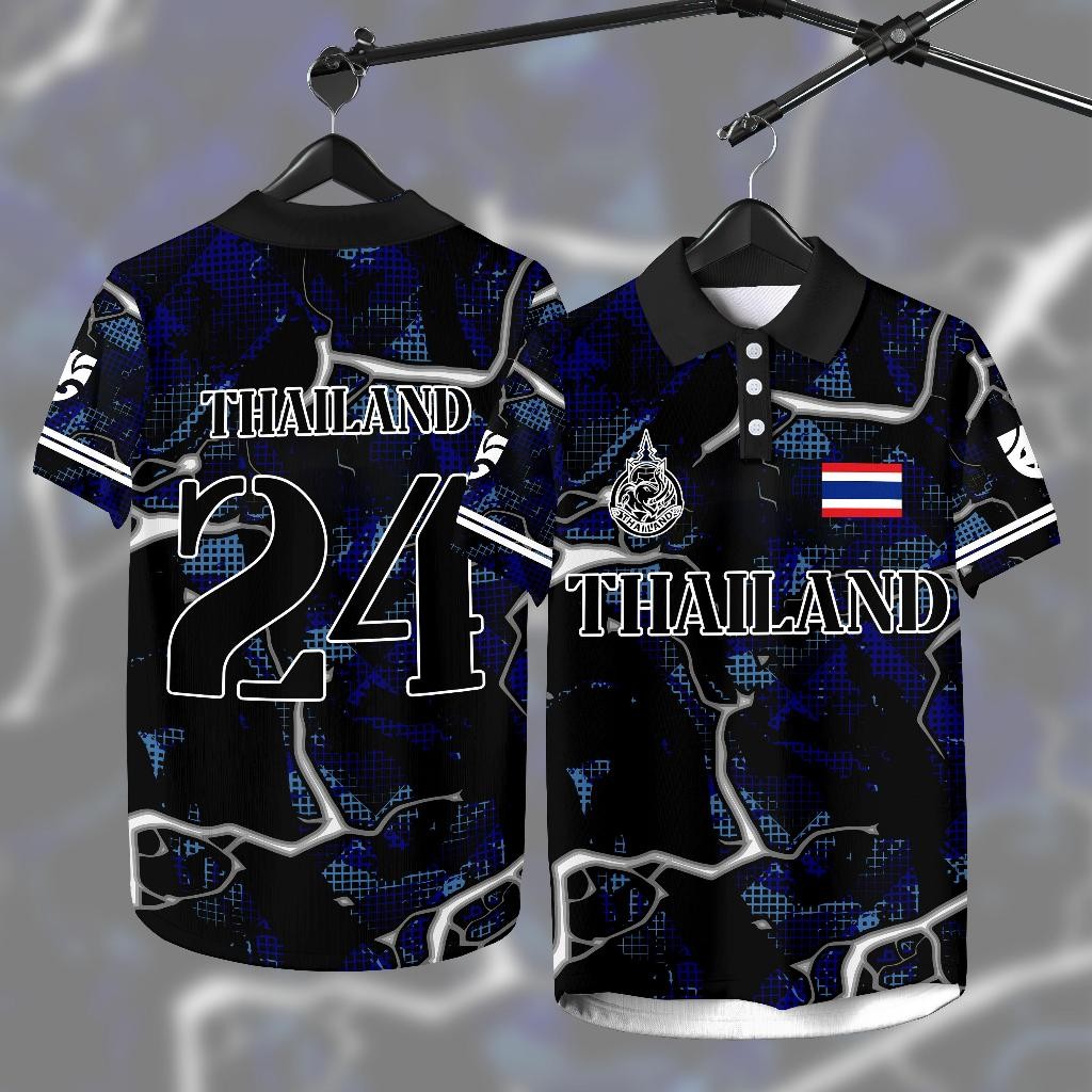 [ทําเอง] เสื้อทีมชาติไทย เสื้อฟุตบอล เสื้อโปโล เสื้อฟุตบอลกีฬากลางแจ้ง