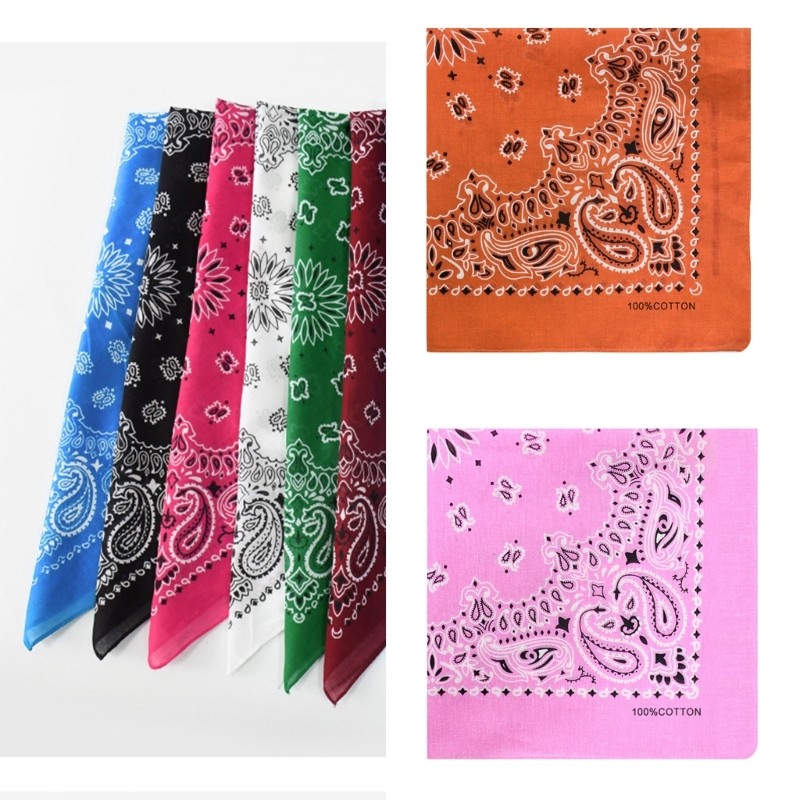 BST ดีบลิวแบนดาน่าคอตตอน ผ้าโพกหัวและผ้าเช็ดหน้าอเนกประสงค์