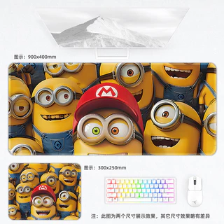 Little Yellow Man แผ่นรองเมาส์แผ่นรองคีย์บอร์ดเกมสํานักงานนักเรียนแผ่นรองเมาส์ยางรองแป้นพิมพ์ขนาดใหญ่หนากันลื่นทนทาน