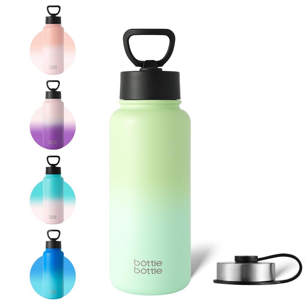 BOTTLE BOTTLE Water Bottle, 1 Liter, Stainless Steel Water Bottle, Direct Drinking, Includes Straw, 