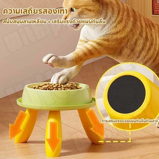 ชามอาหารสัตว์เลี้ยง ชามอาหารแมว ชามสุนัข ป้องกันคอ ชามเอียงขาสูง ป้องกันการพลิกคว่ํา