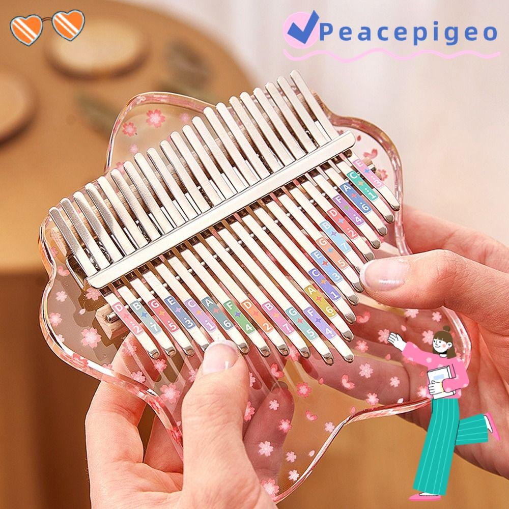 PEACEPIGEO เปียโนนิ้วหัวแม่มือนิ้ว ประณีต 17 คีย์ เปียโนนิ้วหัวแม่มือขนาดเล็ก, ของเล่นของขวัญเครื่องดนตรี Mini Kalimba
