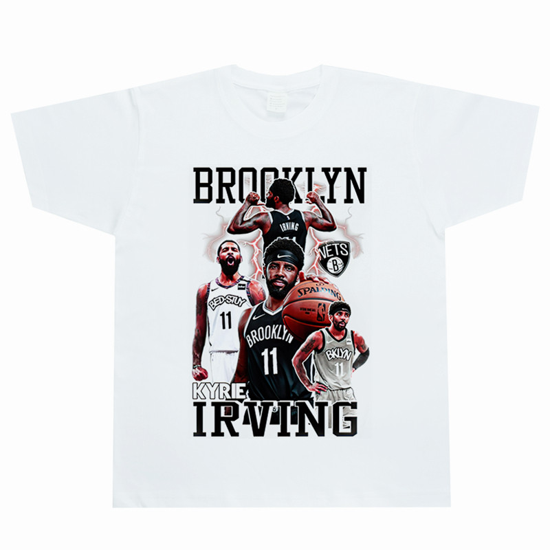 Kyrie Irving (Kyrie Irving) พิมพ์ลายธีม As เสื้อยืดผ้าฝ้ายแท้ คอกลม แขนสั้น ใส่สบาย ระบายอากาศได้ดี 
