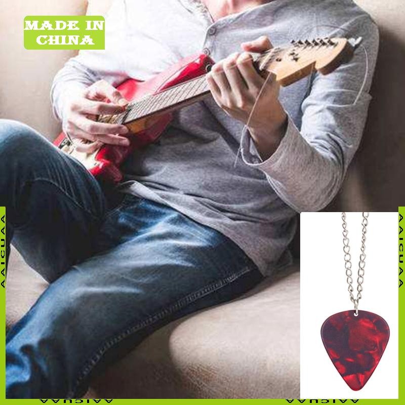 AA Explosion Unique Season 4 Eddie Guitar Pick Necklace Heart-Shaped Ruby Pendant Birthday Anniversa