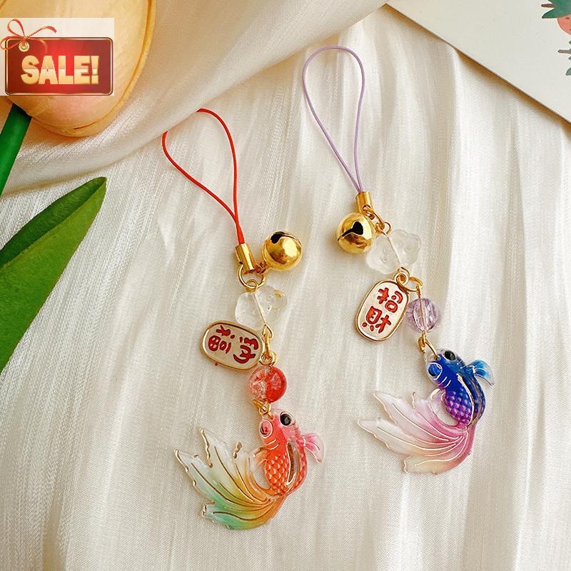 BL สไตล์จีน Retro โชคดีโทรศัพท์มือถือ Chain โชค Koi ลูกปัด Charm โทรศัพท์ Lanyard กระเป๋าจี้หูฟังกระเป๋าตกแต่ง A