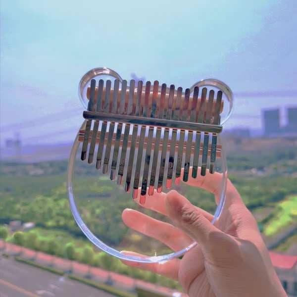 คาลิมบา กล่องดนตรี โปร่งใสโปร่งใสนิ้วมือเปียโนคริสตัลหมี Kalimba Thumb เปียโน Cat Claw เริ่มต้น Prof