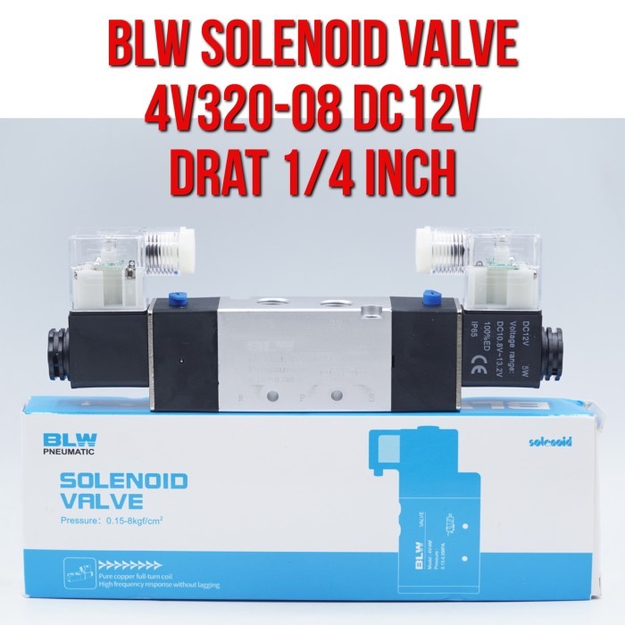 BLW Solenoid วาล์ว 4V320-08 4V320 - 08 DC 12V เกลียว 1/4 "1/4 นิ้ว DC12V DC12 วาล์วโดยตรงสําหรับนิวเ