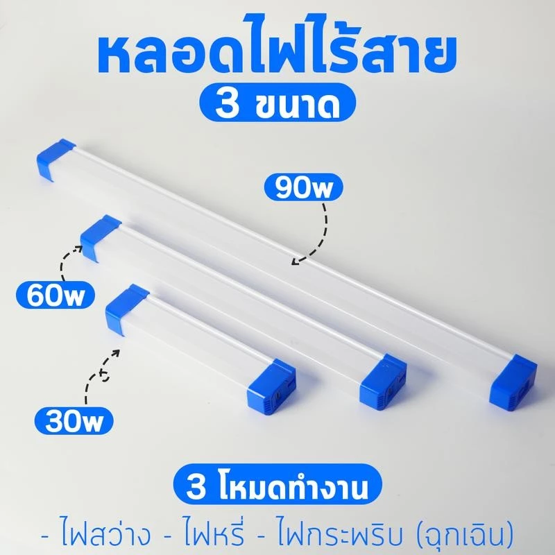 ไฟฉุกเฉิน LED 120W/90W/60W/30W ชาร์จแบตได้ ปรับได้ 3 โหมด thumbnail 4