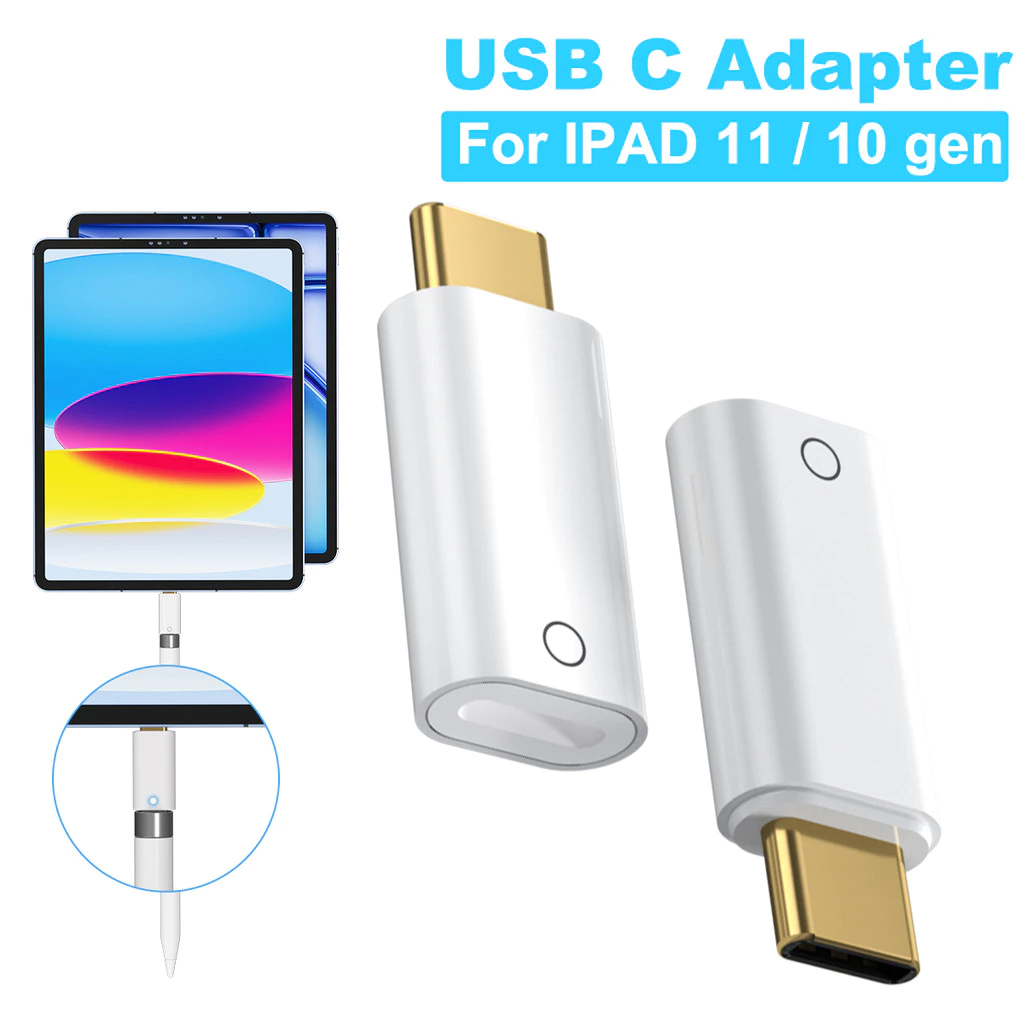 ประเภท C สําหรับ IOS Charger อะแดปเตอร์ USB C อะแดปเตอร์ดินสอสําหรับ Aple ดินสอ 1st Generation iPencil Dongle Connector สําหรับ i/-Pad 10 Gen/11th Gen