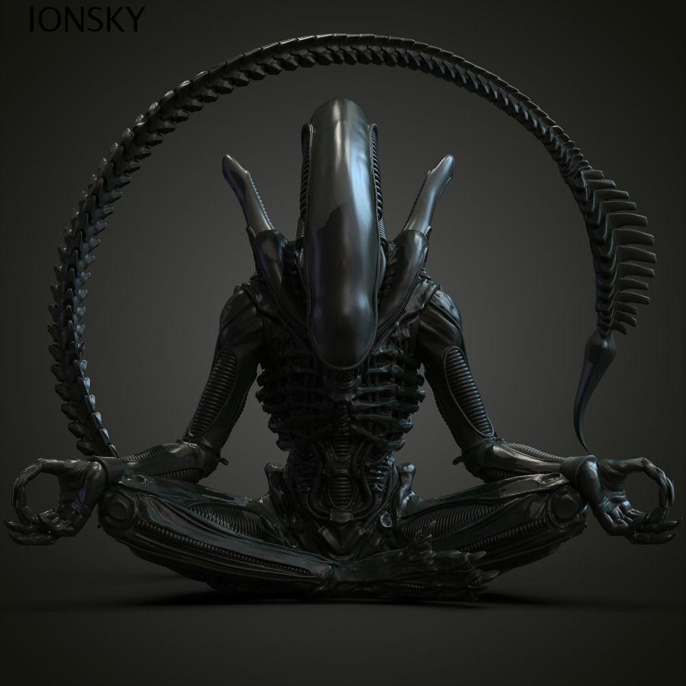 IONSKY Xenomorph รุ่น, Aliens Romulus การทําสมาธิ Xenomorph รูป, ประณีต Cross-leged 3D การพิมพ์ภาพยน