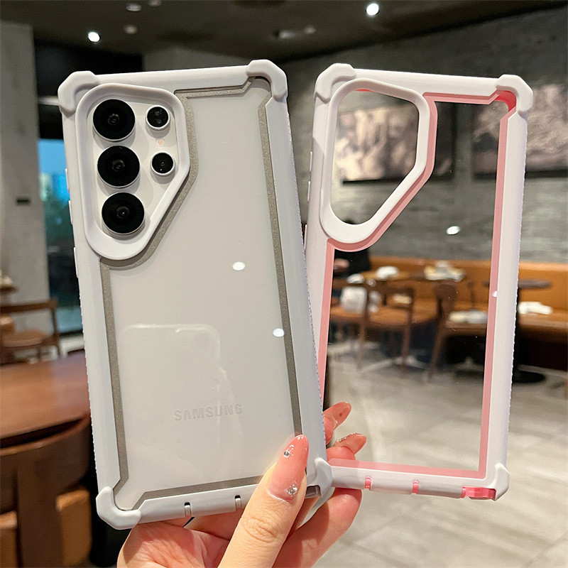 SAMSUNG เกราะกันกระแทกเบาะใสเคสป้องกันการตกสําหรับSamsung Galaxy A57 A37 A17 A07 A56 A55 A54 A36 A35 A34 A24 A16 A15 A06 Note20 Ultra Heavy Duty Hardปกหลัง