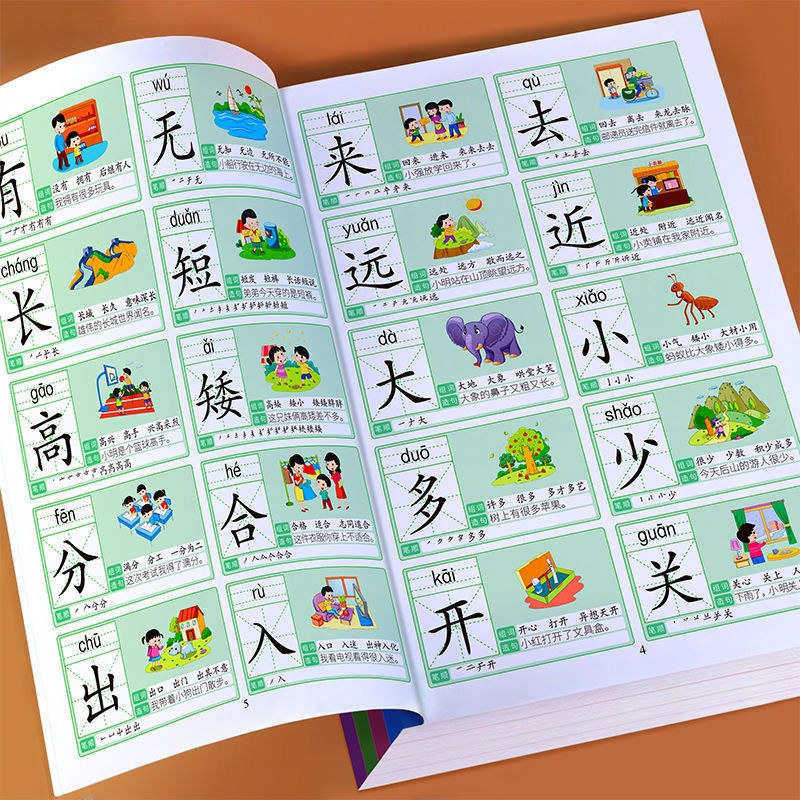 เด็กรู้หนังสือกษัตริย์ก่อนวัยเรียนตรัสรู้อ่านภาพรู้หนังสือการเรียนรู้ตัวอักษรจีนในช่วงต้นการสอน#现货儿童识字大王学前启蒙看图识字学汉字早教书
