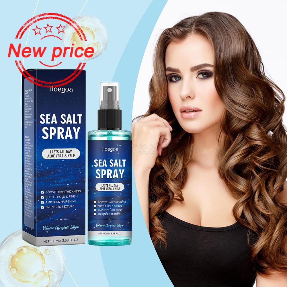 MALORYE Hair Sea Salt Setting Spray Long Lasting Moisturizing Hair Curly 100ml E9r5