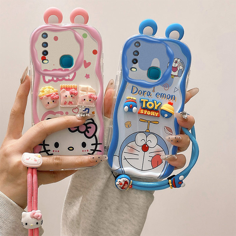 เคส Vivo Y11 ,Y12 ,Y15 ,Y17,U10 ,1906 ,1904 ,1940 ,1902 Case Kuromi Cute 3D Ears cream edge Soft Pho