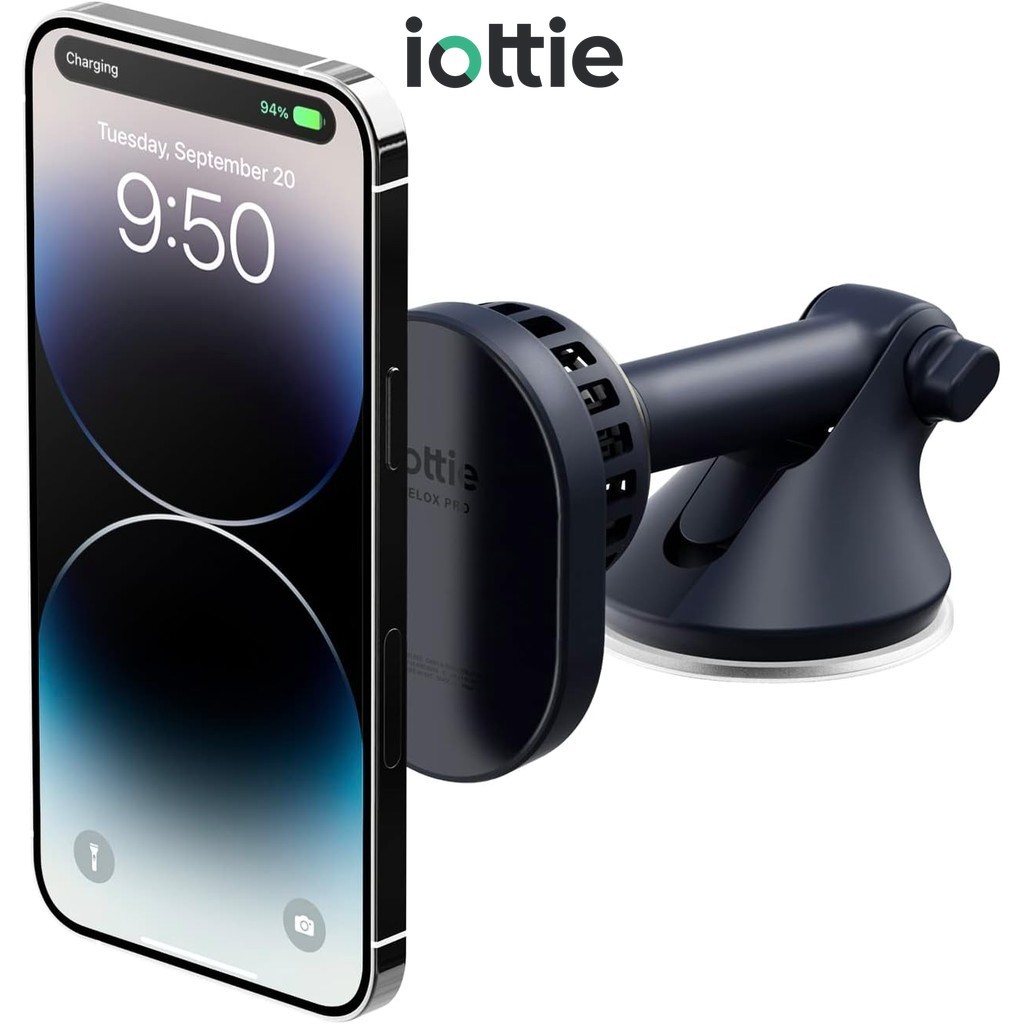 IOttie Velox Pro MagSafe รองรับ Dash & Windshield Car Mount Pro Car Stand (รวมเครื่องชาร์จในรถยนต์)
